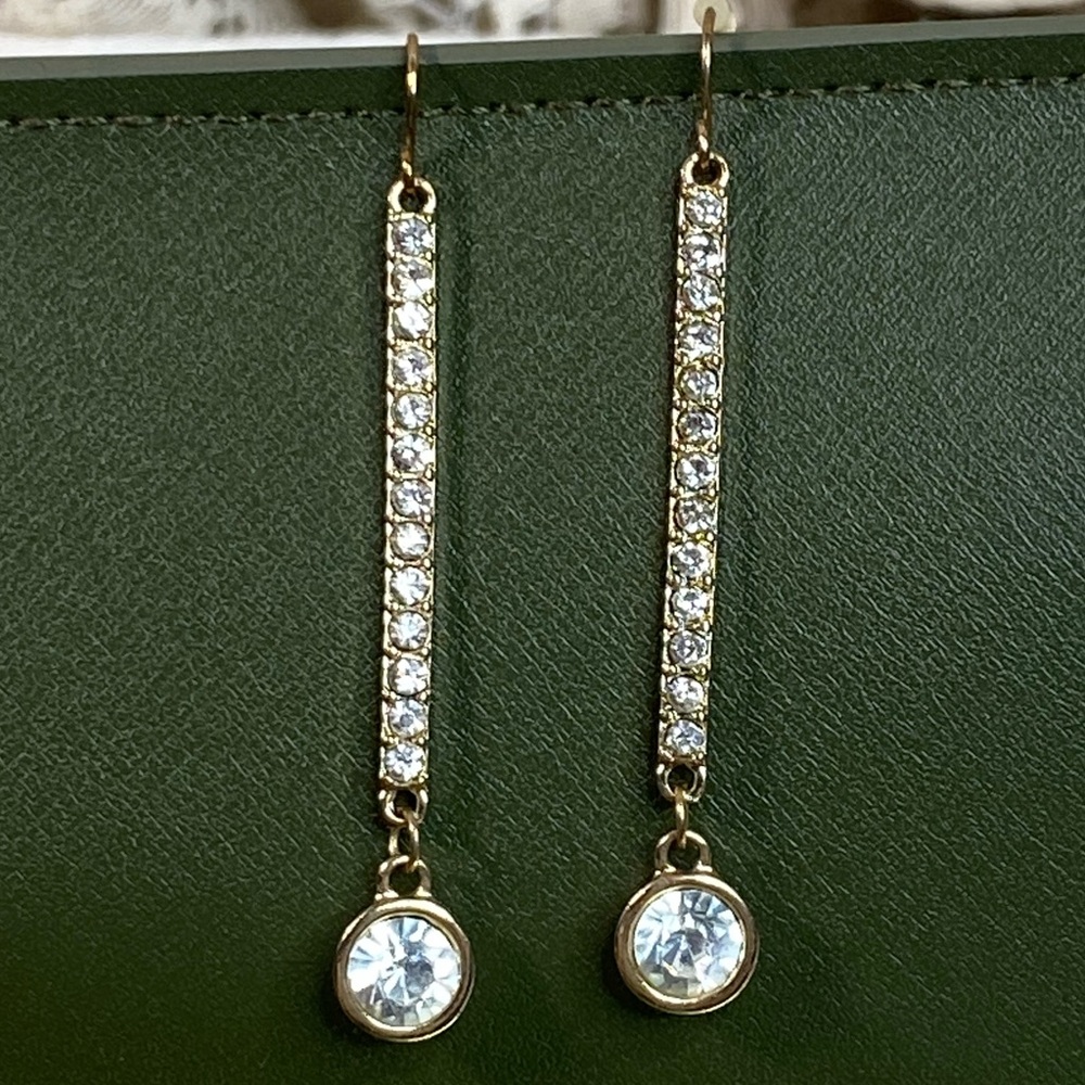 Elegant Gold Drop Diamond Earrings